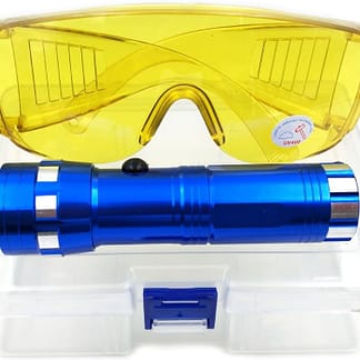 Minilinterna UV con gafas antirreflejos